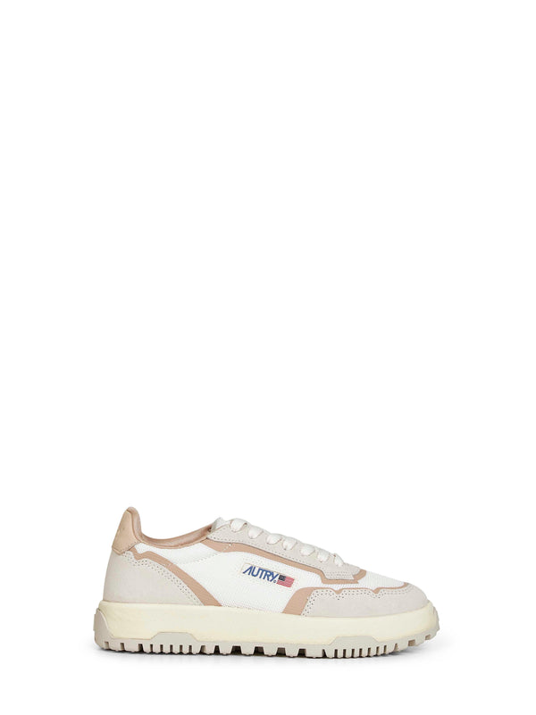 Wildpace Low Sneakers White And Sand Beige Dragon Mesh Trainers