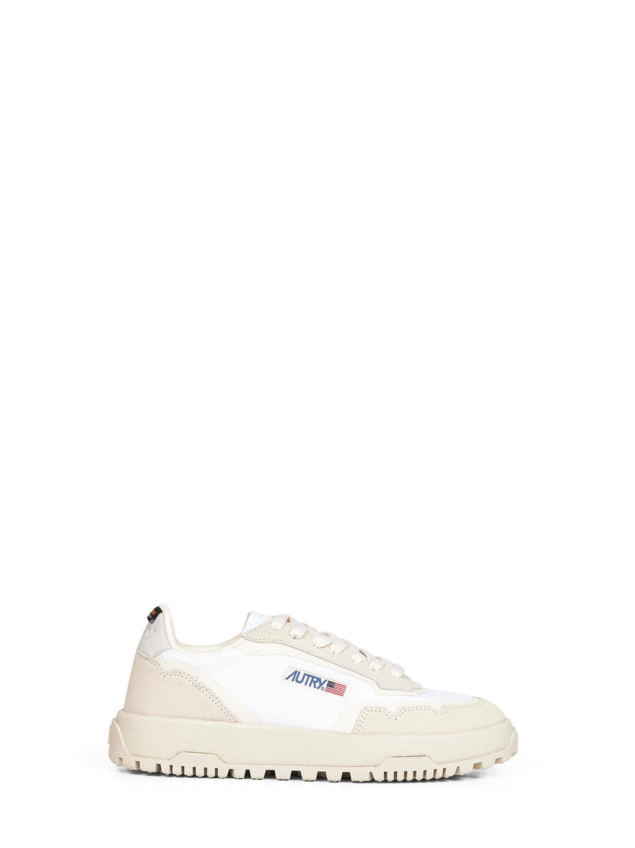 White Mesh And Suede Sneakers Nylon Trainers