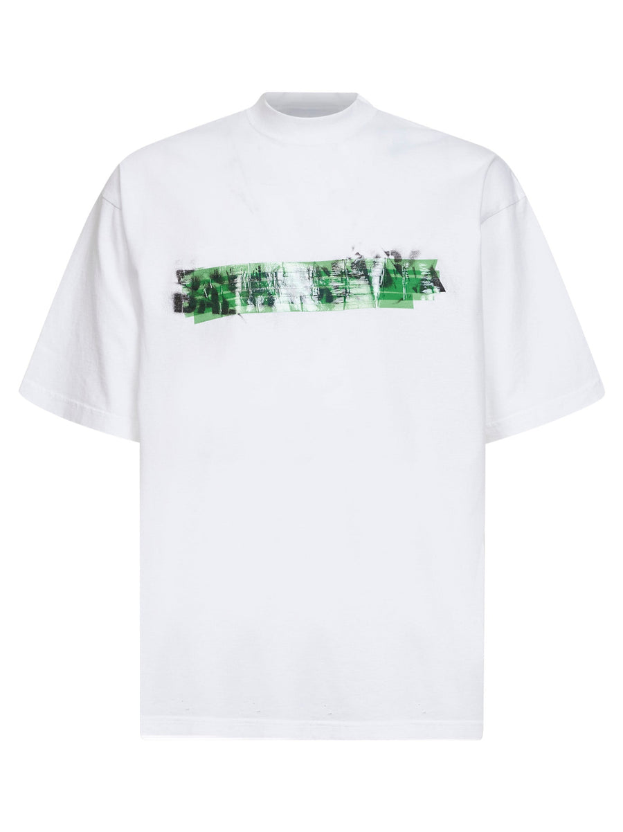 T-Shirt Messy Spray White Cotton T-shirts
