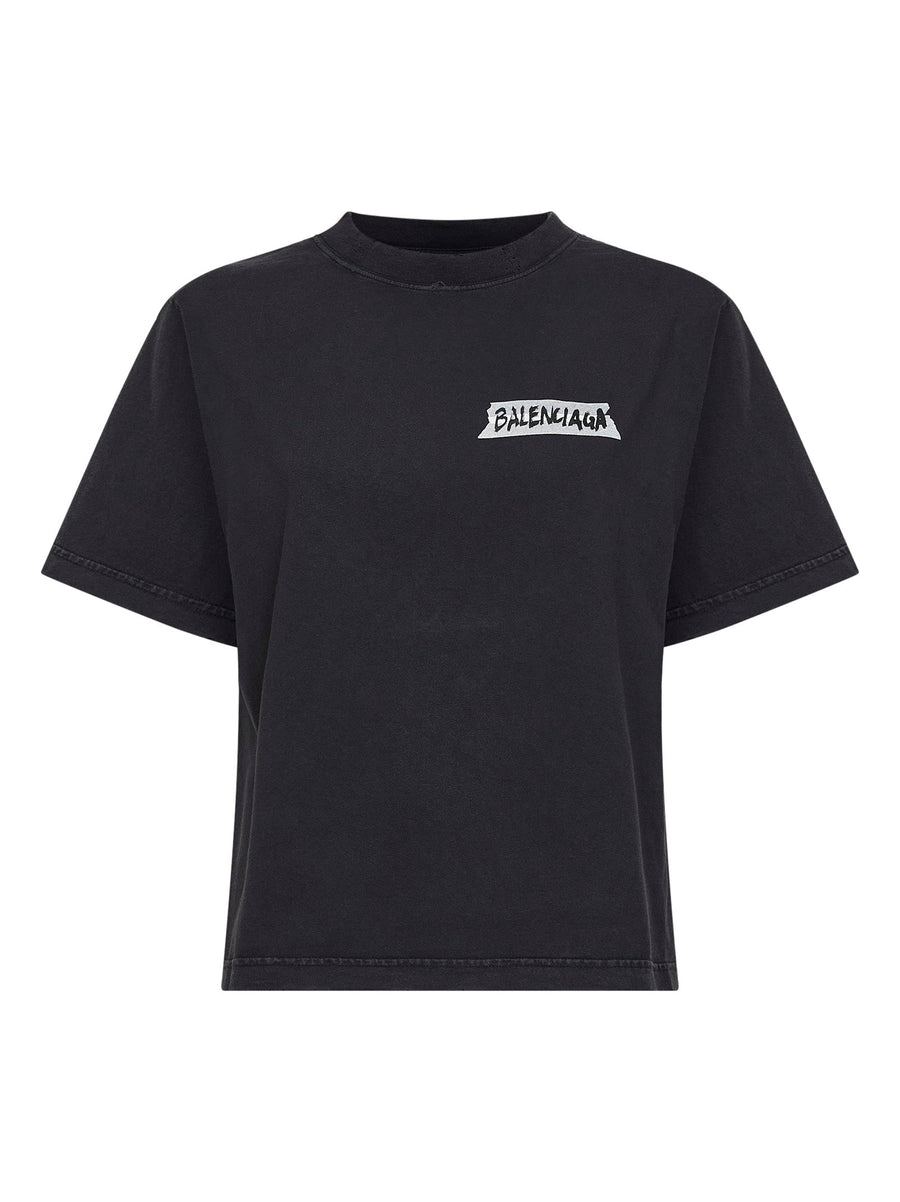 T-Shirt Masking Tape Faded Black Cotton T-shirts & Jerseys