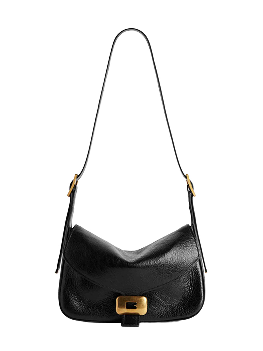 Shoulder Bag Clicca Black Goat Skin