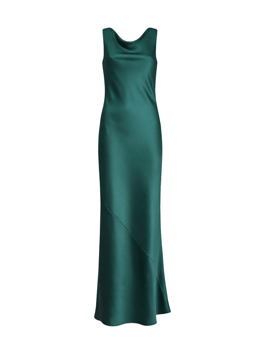 Dress Anjea Malachite Satin Green Polyester