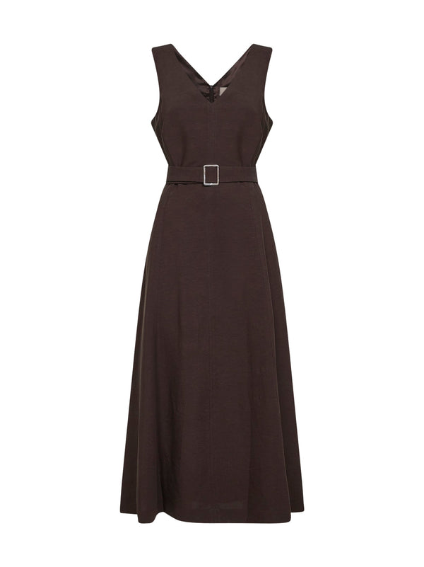Midi Dress Mocha Brown Viscose