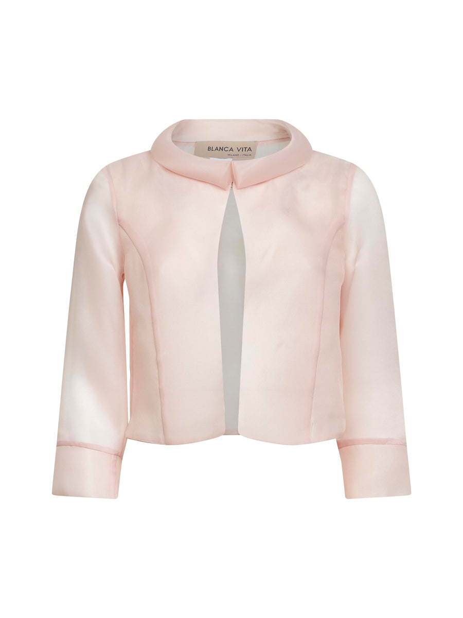 Bolero Jacket Bainka Pink Organza Polyester