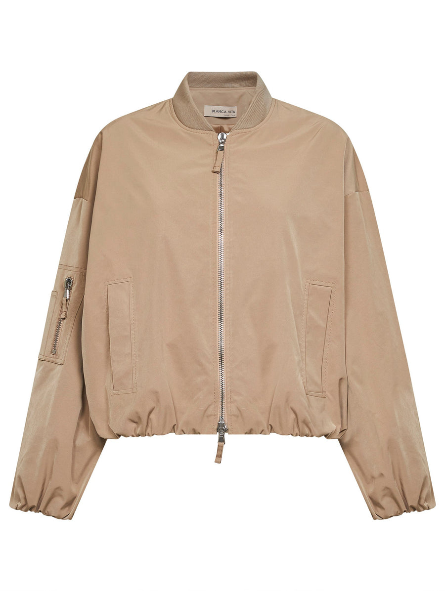 Bomber Jacket Brullo Beige Polyester