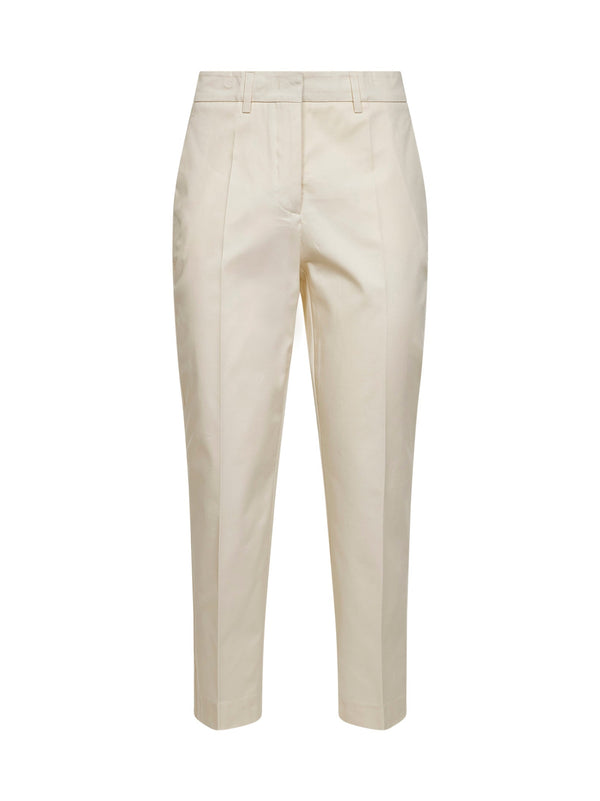 Vanilla Stretch Cotton Chino Trousers Ivory