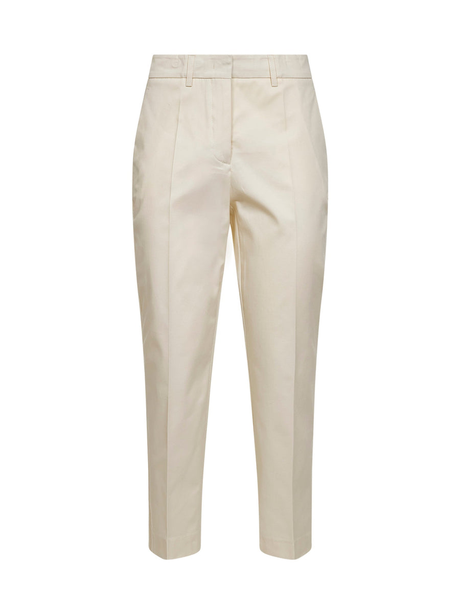 Vanilla Stretch Cotton Chino Trousers Ivory