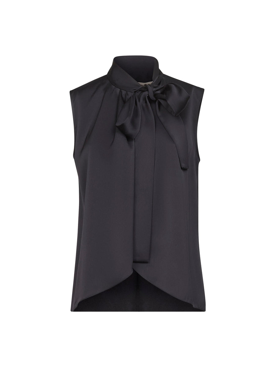 Midnight Blue Satin Top Polyester Tops