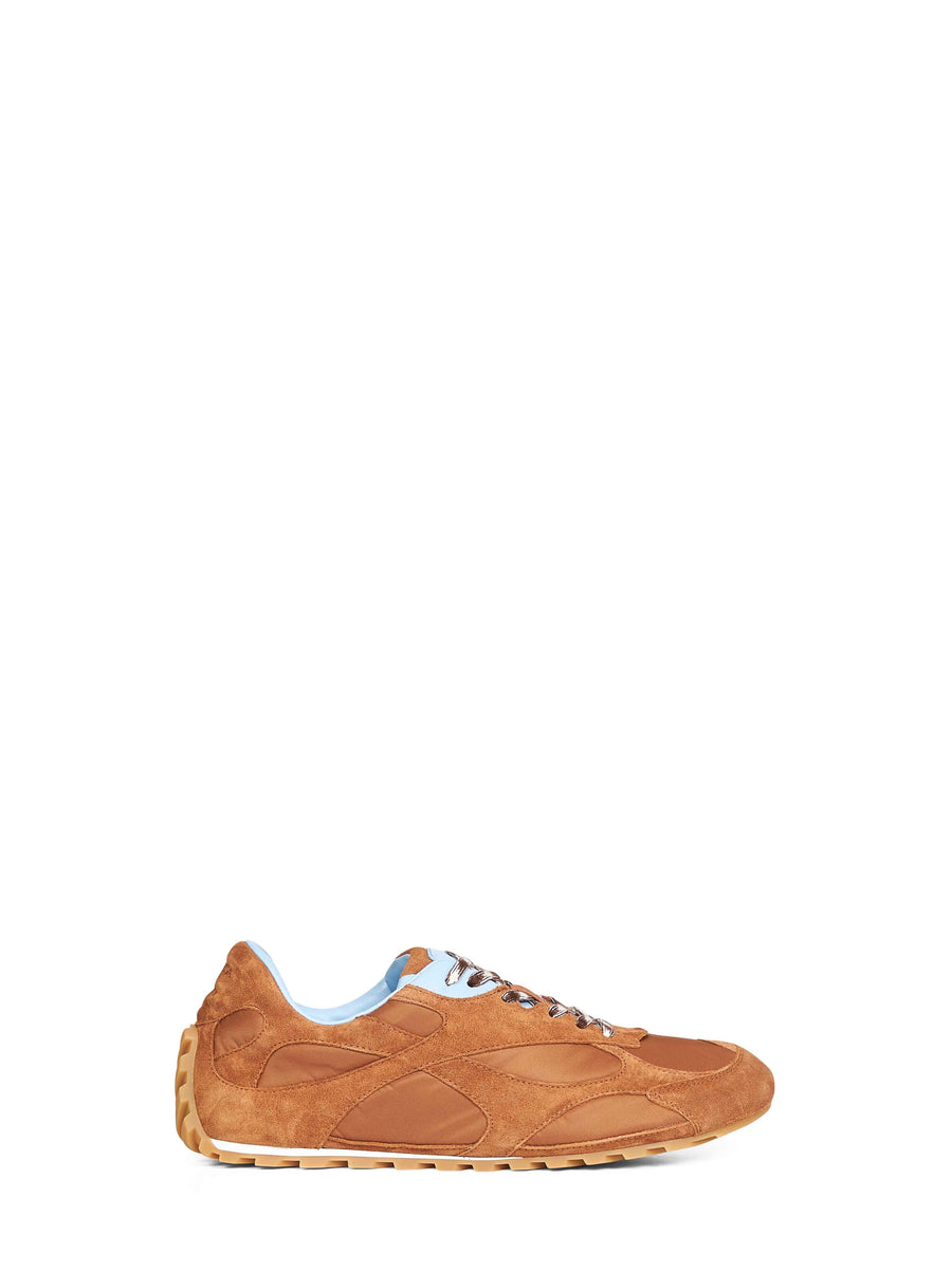 Amber Suede And Nylon Orbit Flash Sneakers Brown Furs & Skins - Calf Leather Trainers