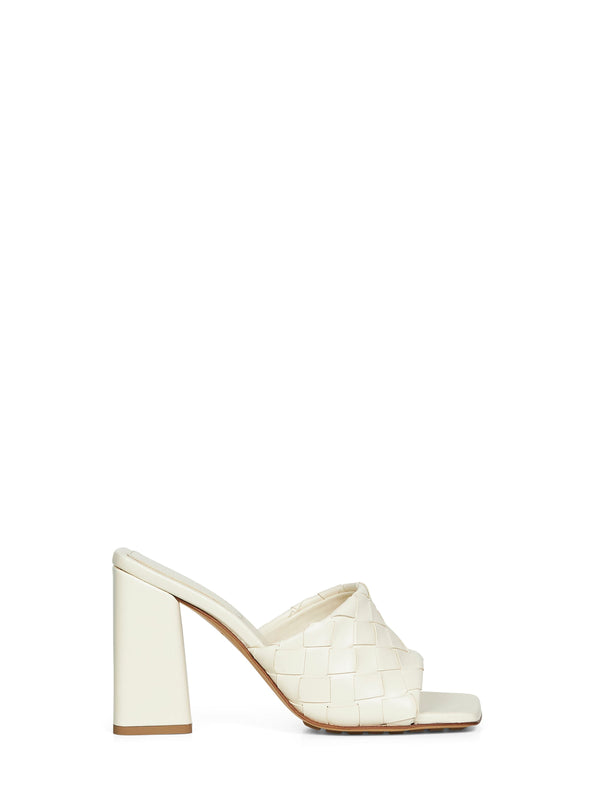 Sea Salt Intrecciato Leather Parco Mules Sandals Lambskin