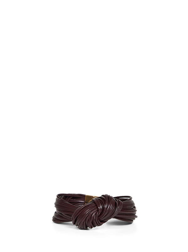 Bracelet Knot Dark Barolo Leather Red Lambskin Bracelets