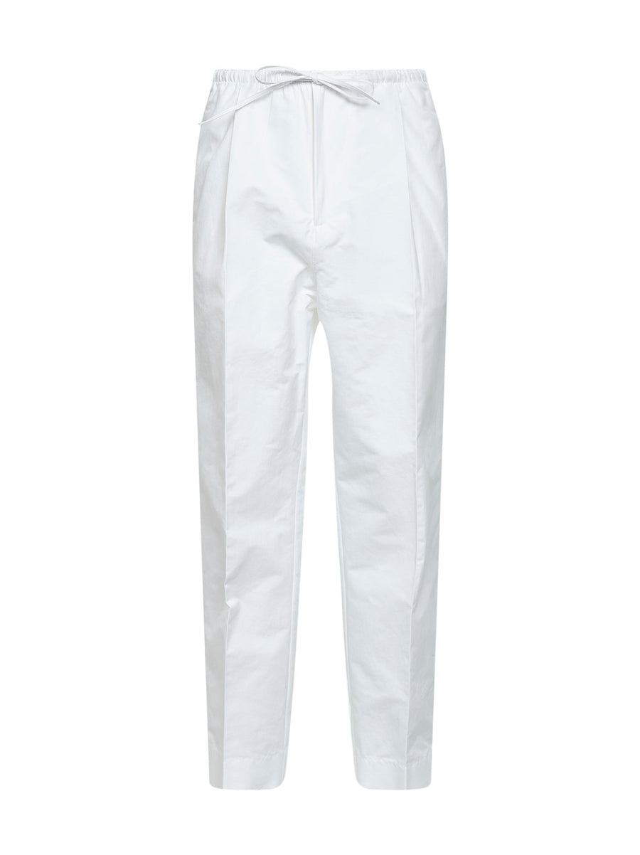 Trousers Cotton Drawstring White