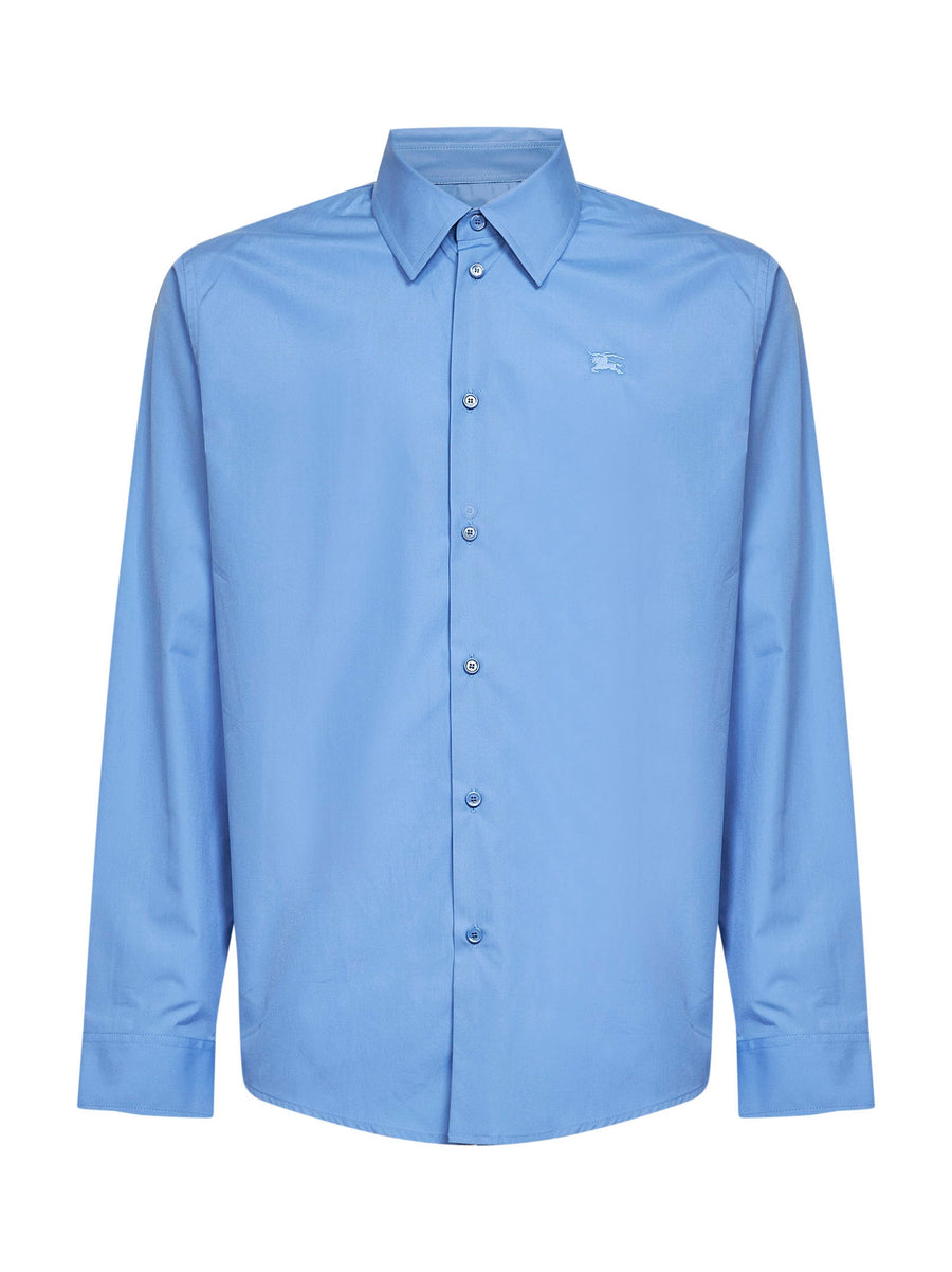 Cotton Poplin Embroidered Shirt Light Blue