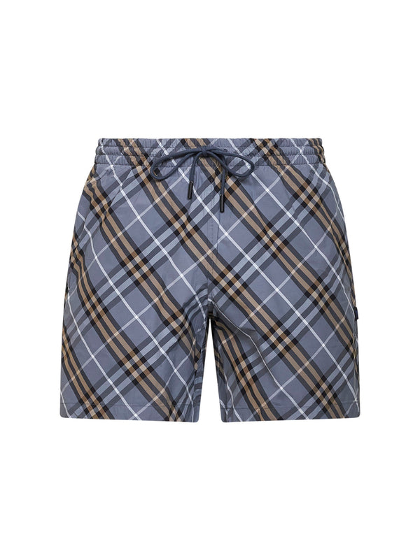 Swim Shorts Wave Blue Check Multicolour Polyamide Beachwear