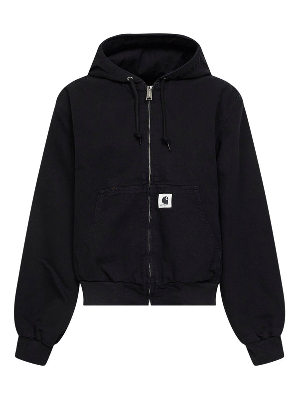 Hooded Jacket W Og Active Black Cotton Bomber
