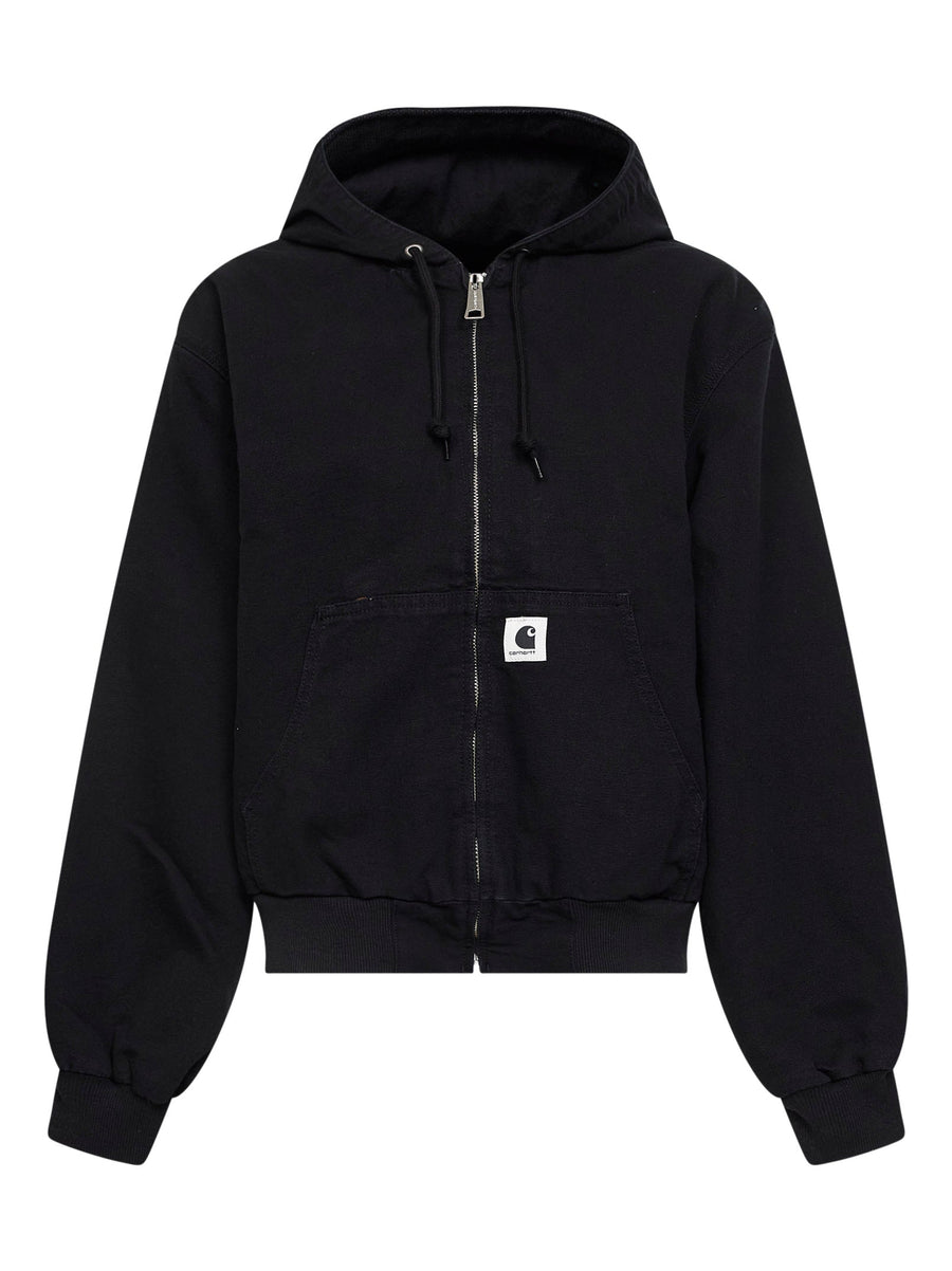 Hooded Jacket W Og Active Black Cotton Bomber