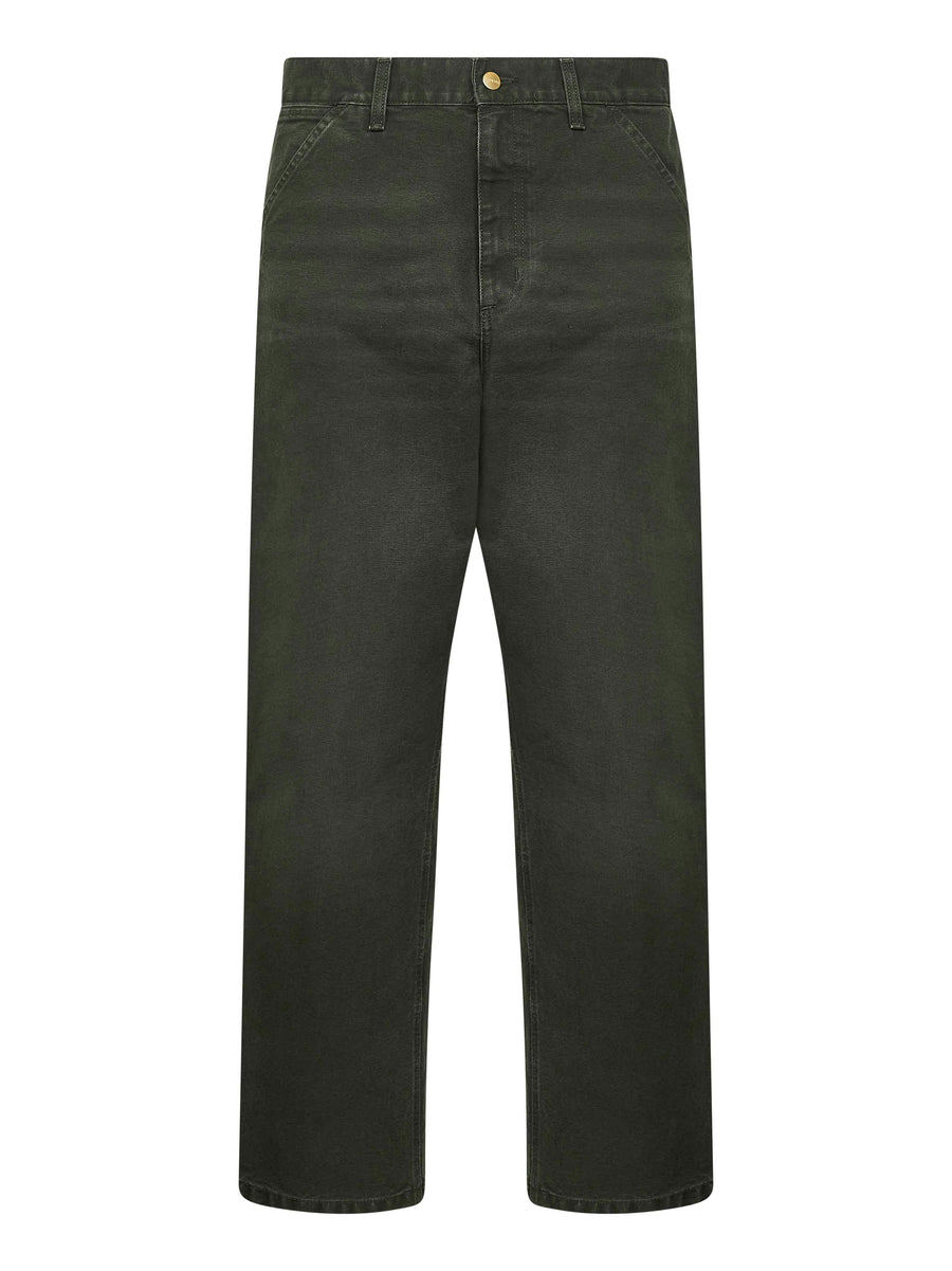 Green Single Knee Trousers Cotton