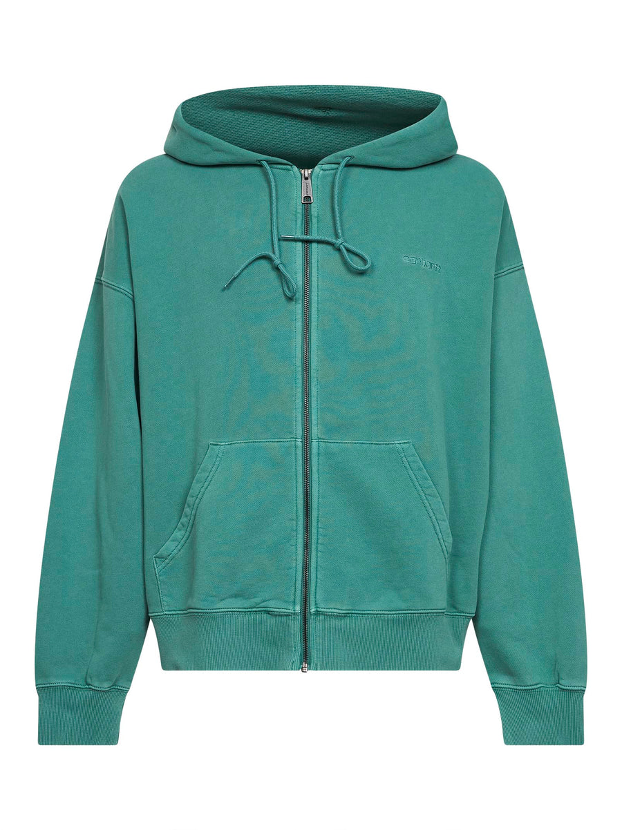 Hooded Sweat Jacket Lily Benton Green Cotton Sweatshirts