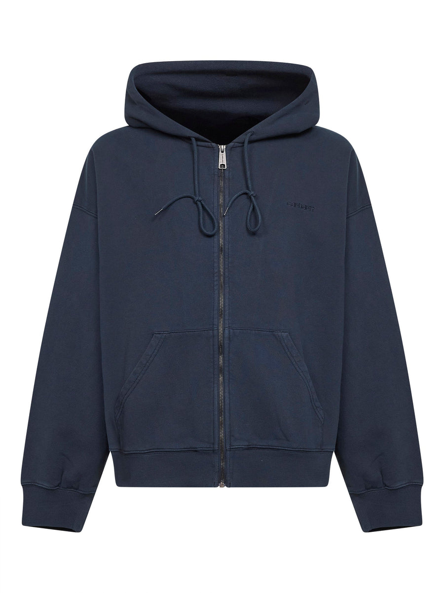 Hooded Sweat Jacket Benton Blue Cotton Sweatshirts