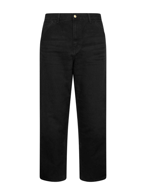 Black Denim Single Knee Jeans Organic Cotton