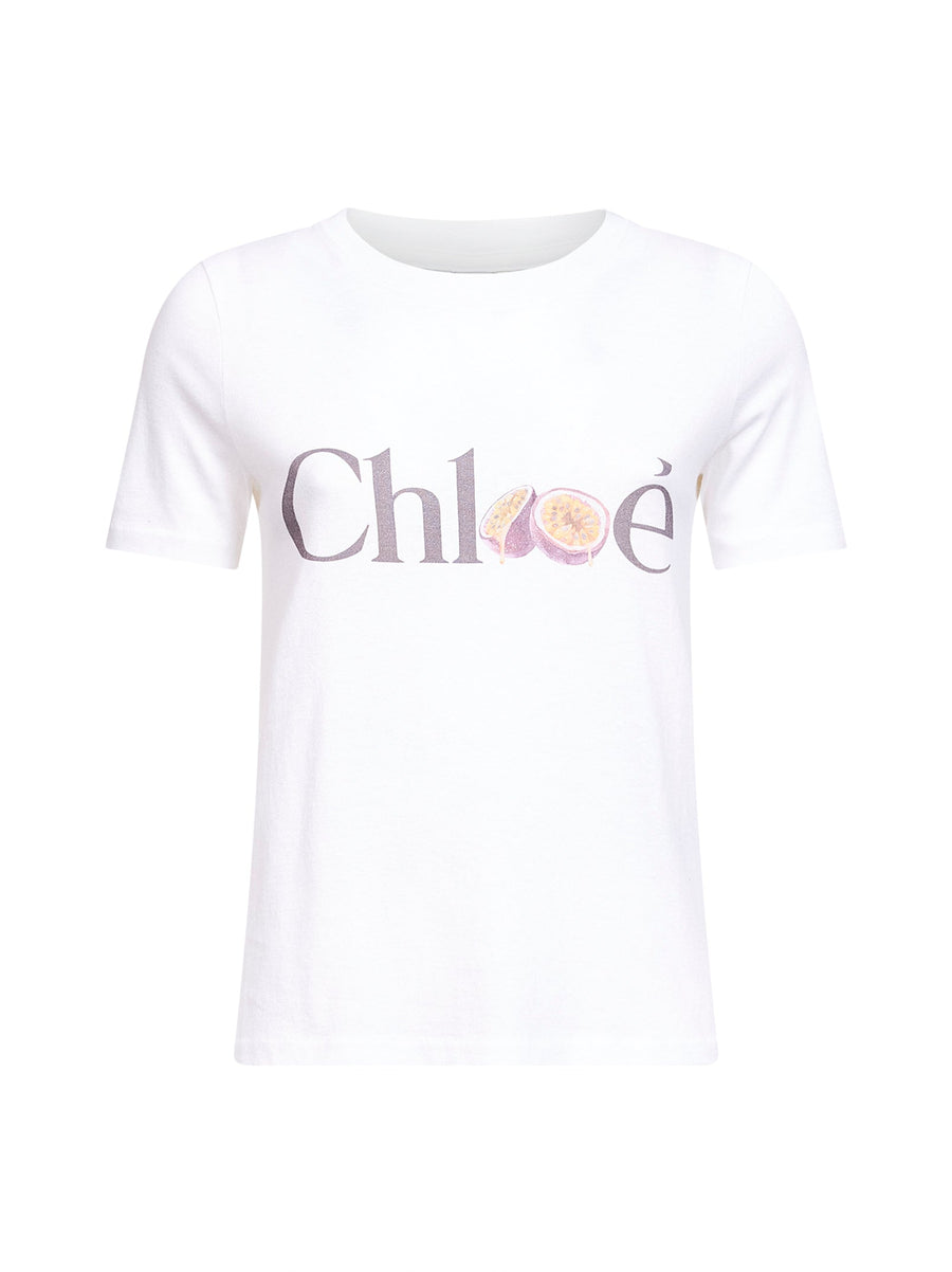 White Cotton Jersey Baby-Fit Logo T-Shirt T-shirts & Jerseys