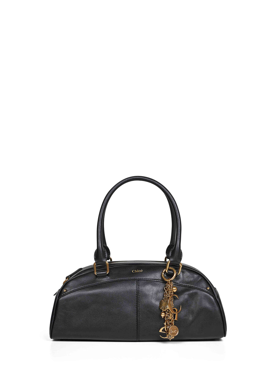 Black Bowling Bag Calf Leather (bos Taurus) Handbags