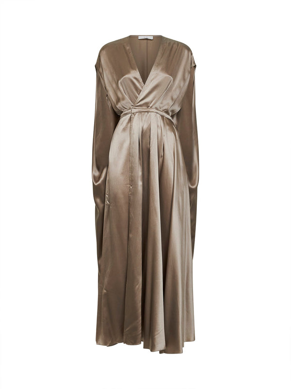 Dress Caped-Back Silk Mud