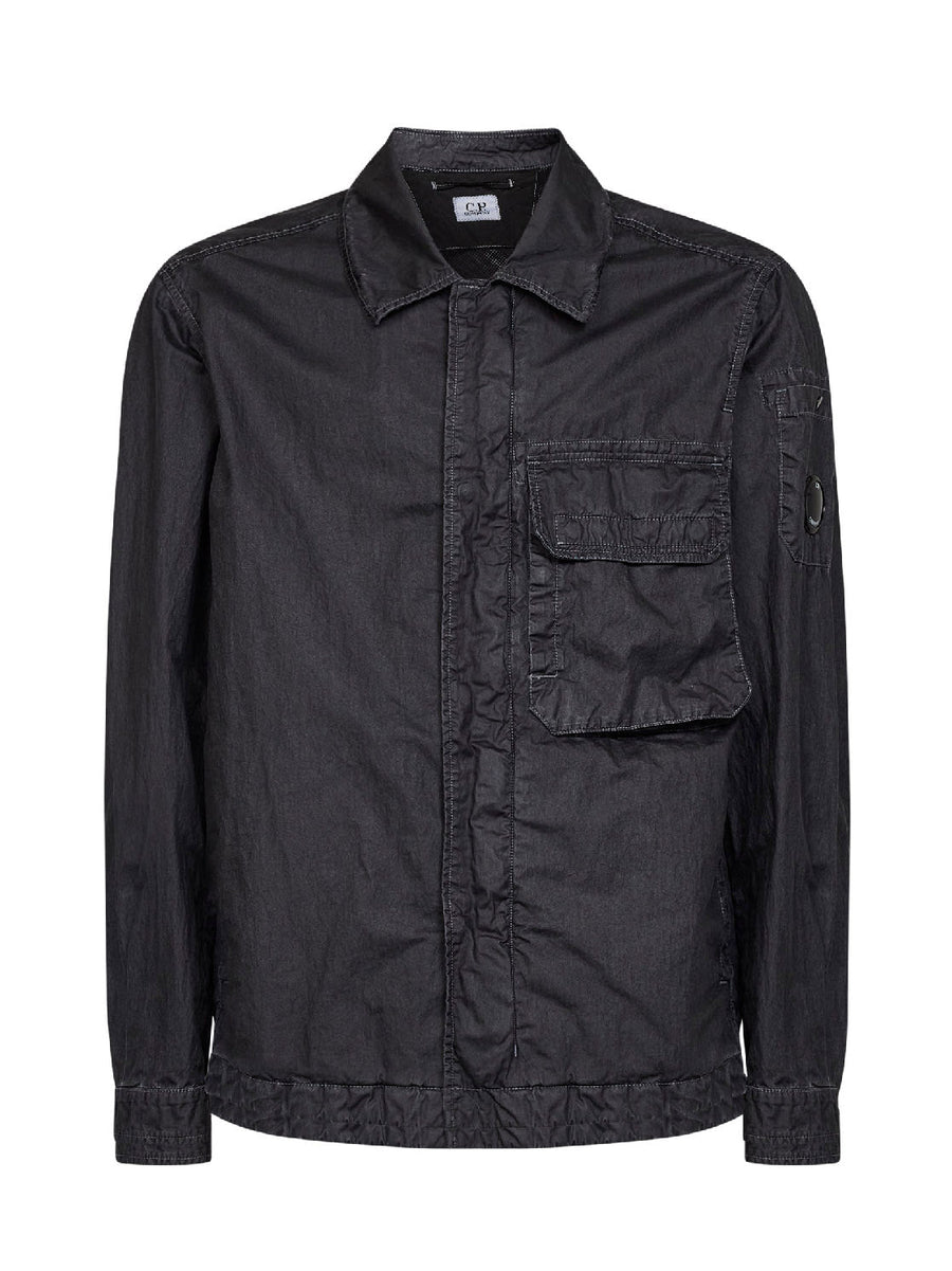 Overshirt 50 Fili Wax Lens Black Cotton Bomber Jackets