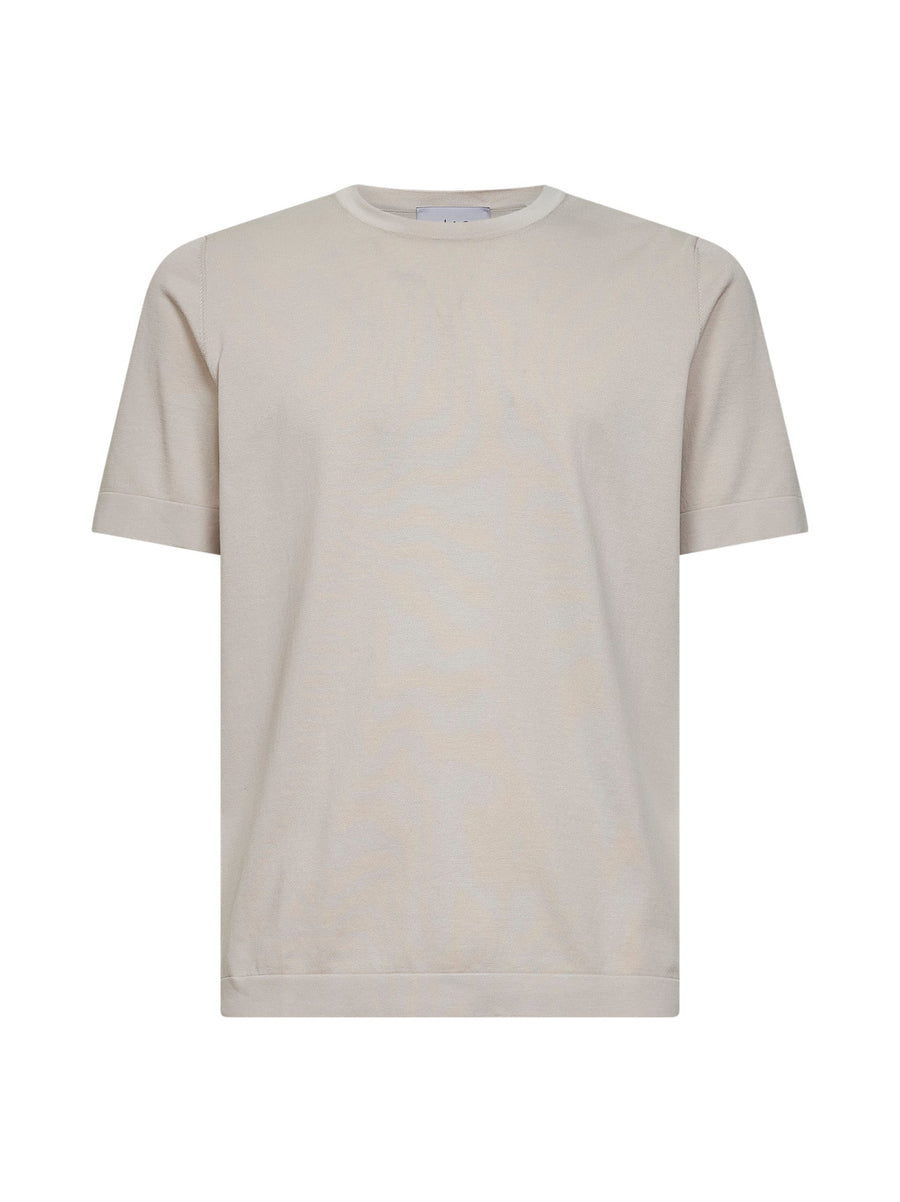 Ivory Cotton Knit Crewneck Sweater T-shirts