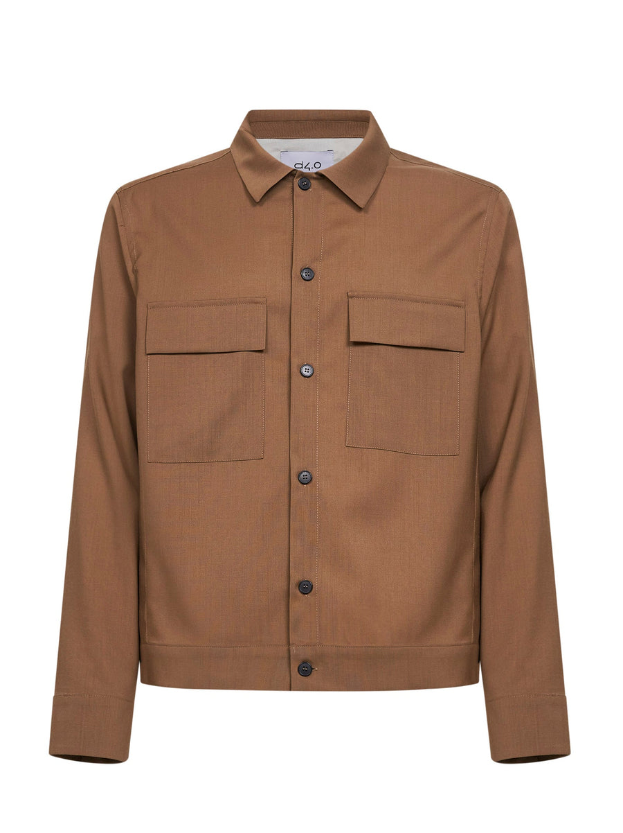 Shirt Jacket Camel Virgin Wool