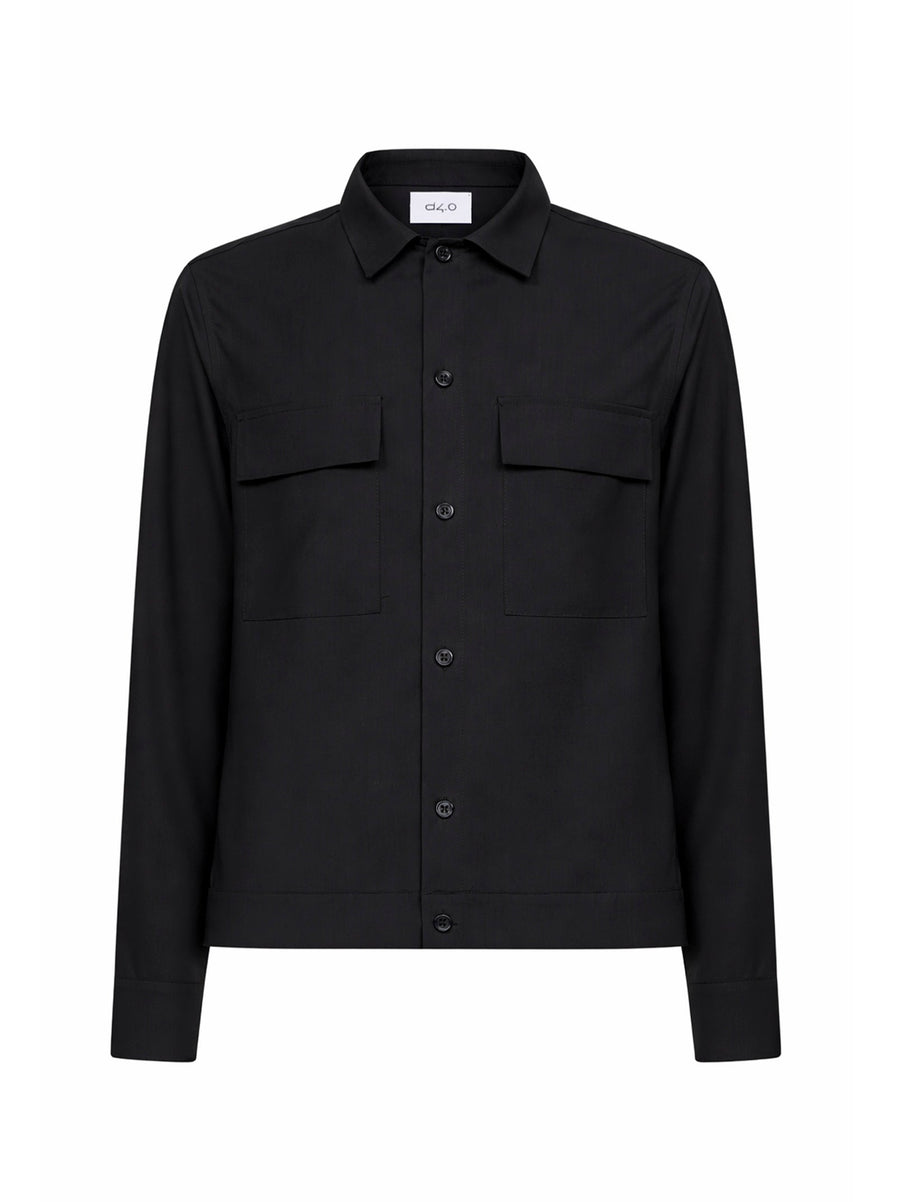 Shirt Jacket Charcoal Virgin Wool Blend Grey