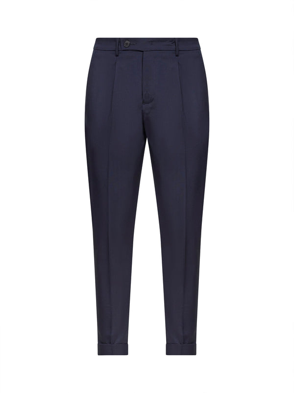Trousers Dark Navy Wool Blend Blue Virgin