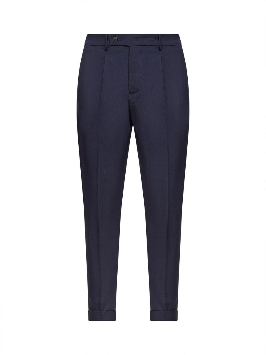 Trousers Dark Navy Wool Blend Blue Virgin