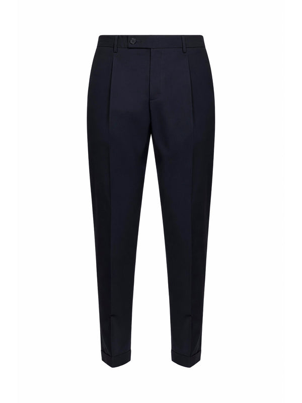 Trousers Stretch Cotton-Blend Blue