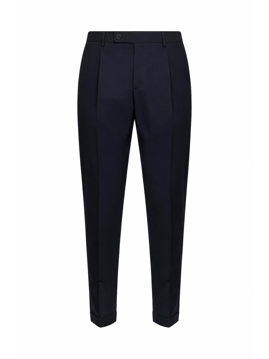 Trousers Stretch Cotton-Blend Blue