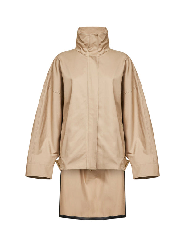 Bomber Jacket Beige Cotton Trench & Raincoats
