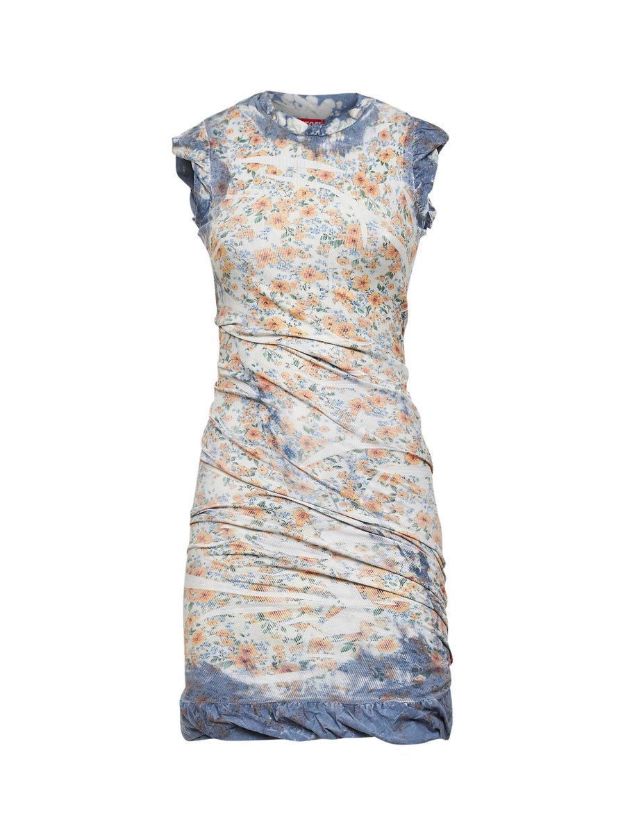 Draped Mini Dress Multicolour Cotton