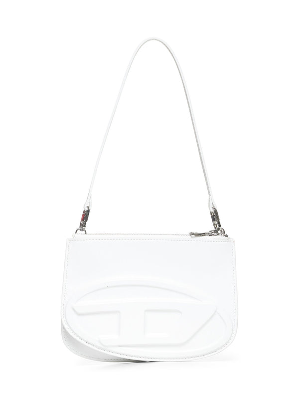 White 1dr Twin Shoulder Bag Bovine Leather
