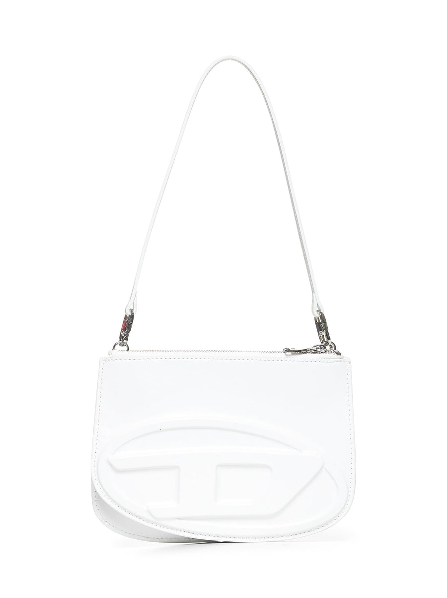 White 1dr Twin Shoulder Bag Bovine Leather