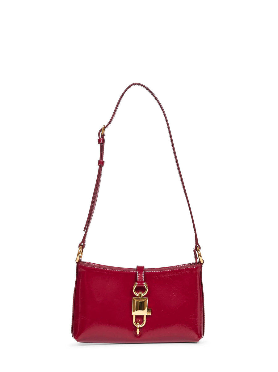 Red Lock Shoulder Bag Calf Leather