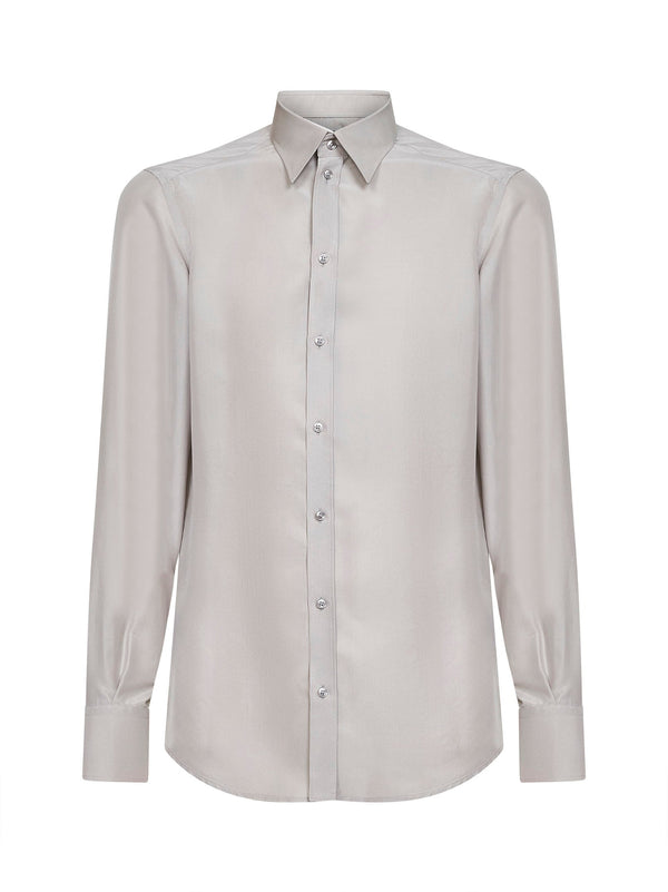 Shirt Martini Silk Crepe De Chine Light Grey