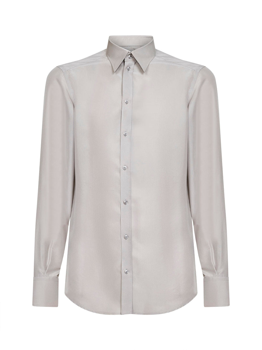 Shirt Martini Silk Crepe De Chine Light Grey