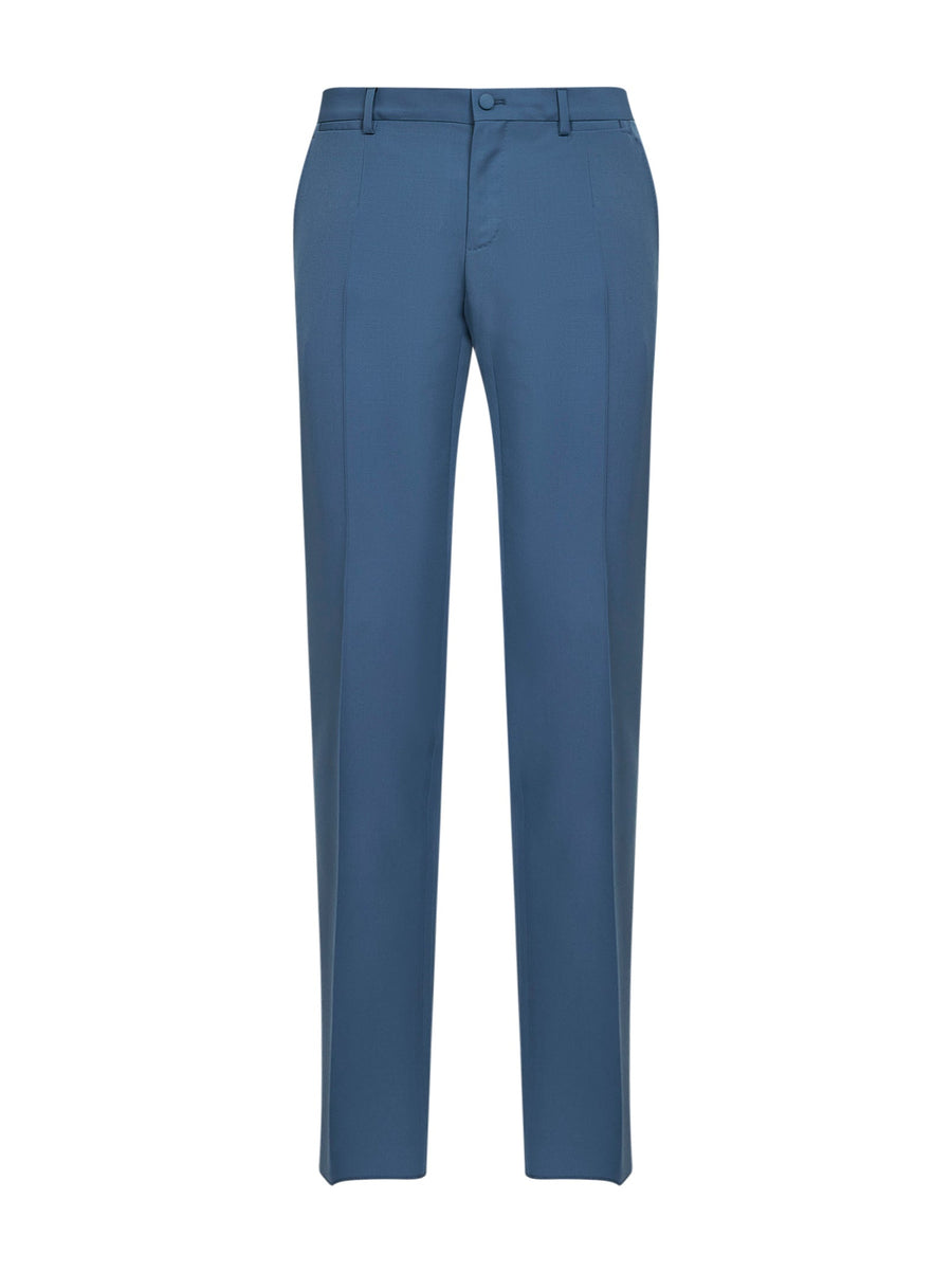 Avio Blue Virgin Wool Classic Trousers