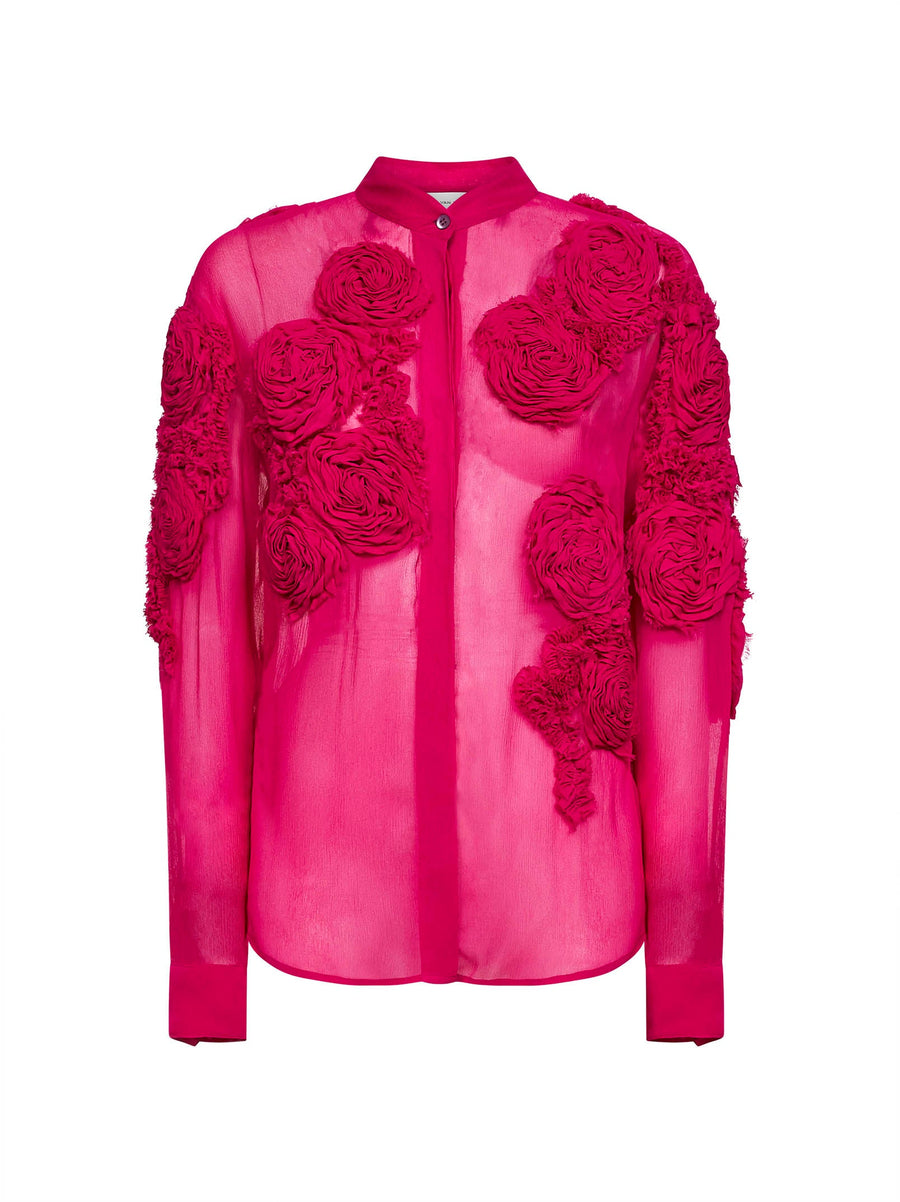 Shirt Silk Muslin Fuchsia Viscose