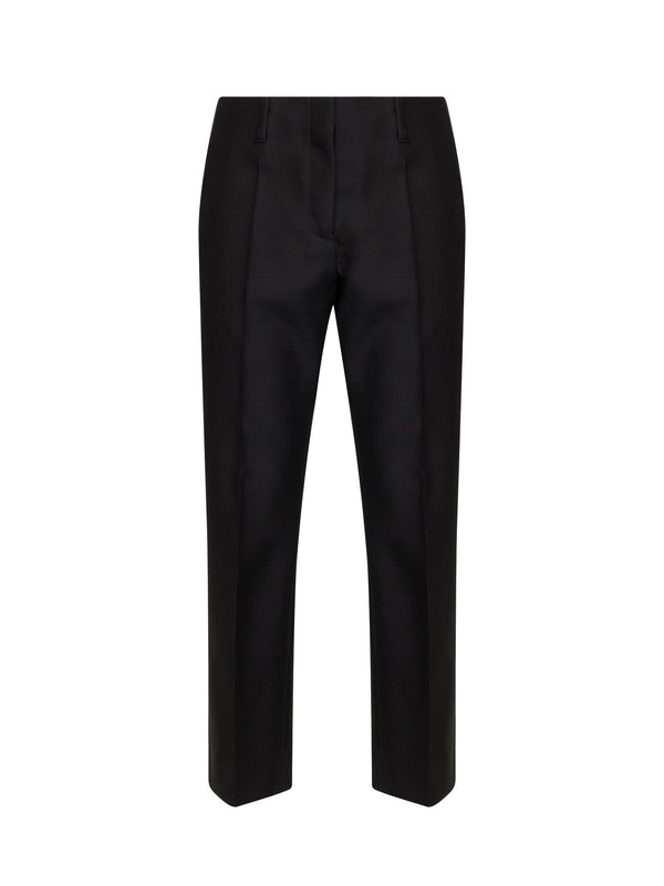 Trousers Cropped Black Cotton