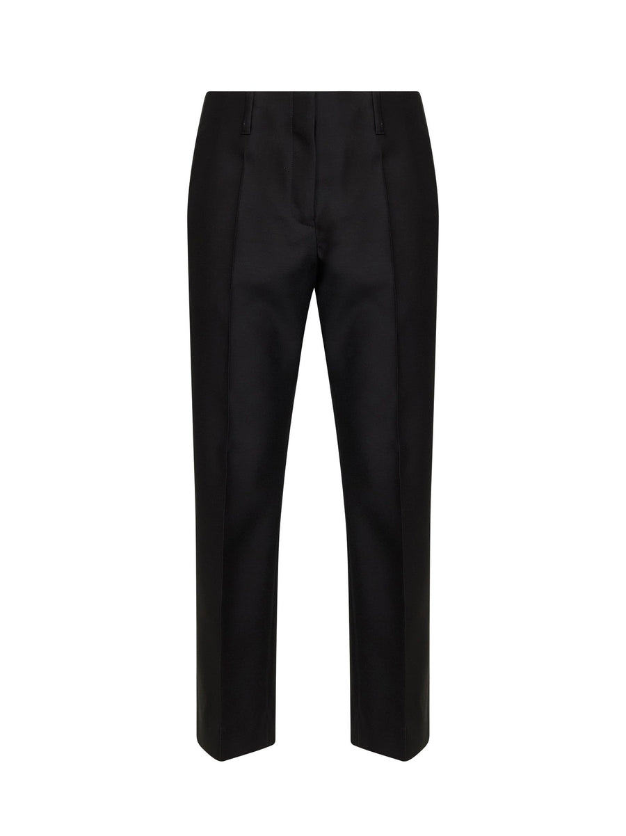 Trousers Cropped Black Cotton