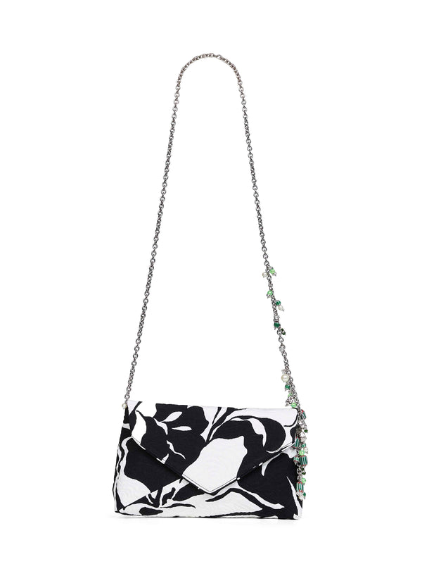 Clutch Bag With Chain Strap, Multicolour Cotton Handbags