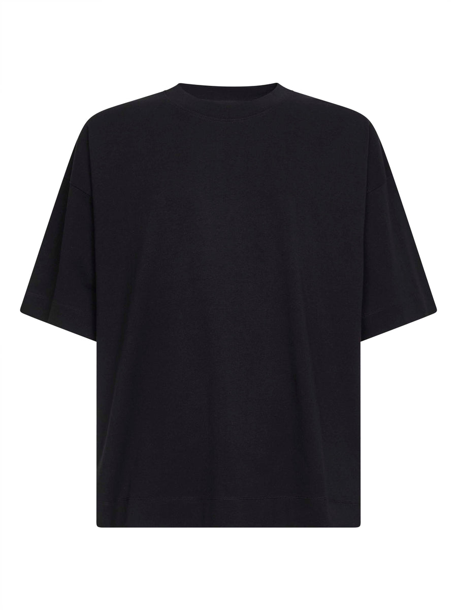 T-Shirt Jersey Crewneck Black Cotton T-shirts