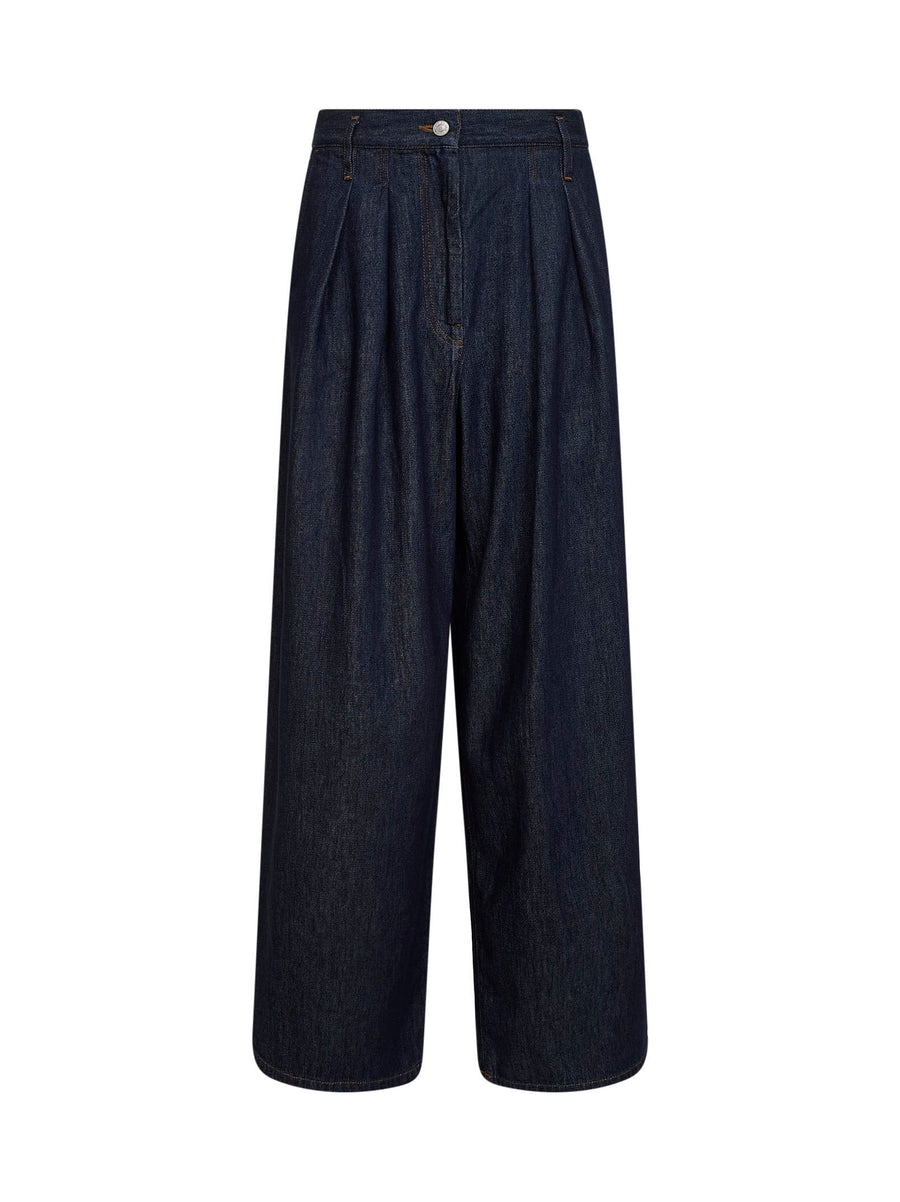 Jeans Indigo Denim Wide-Leg Blue Cotton