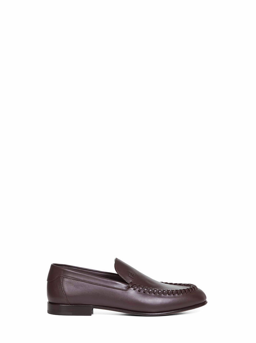Loafers Braided Leather Dark Brown Calf